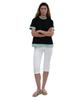 PARTIMENTO WOMEN Multi-Layered Short Sleeve Tee_Black