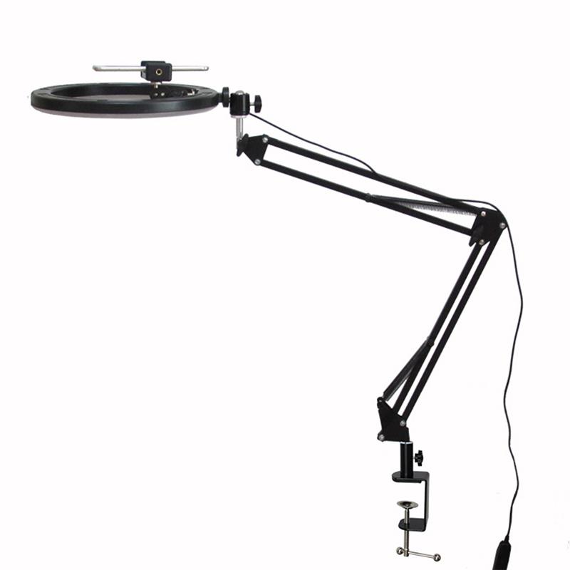 

Настольная кольцевая лампа со штативом для видеосъемки на мобильный телефон, освещение для песен, для предметной фотографии, для стриминга, фото кольцевая лампа