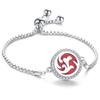 Crystal Rhinestone Aromatherapy Tree of Life Bracelet - Adjustable Titanium Steel with Essential Oil Compartment.