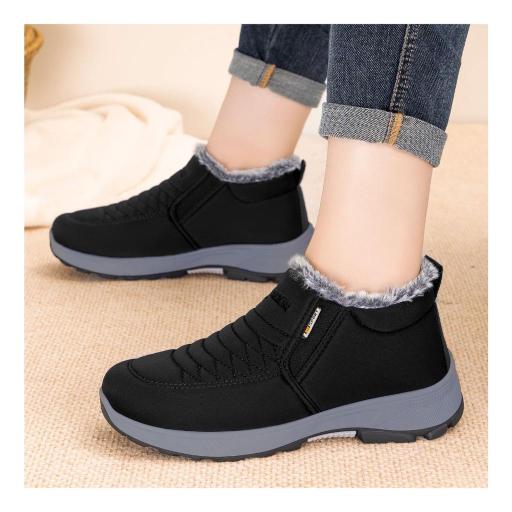 Women's Cotton Shoes, Couple's Snow Boots with Thick Fleece, Children's Warm Cotton Boots, Comfortable Short Boots