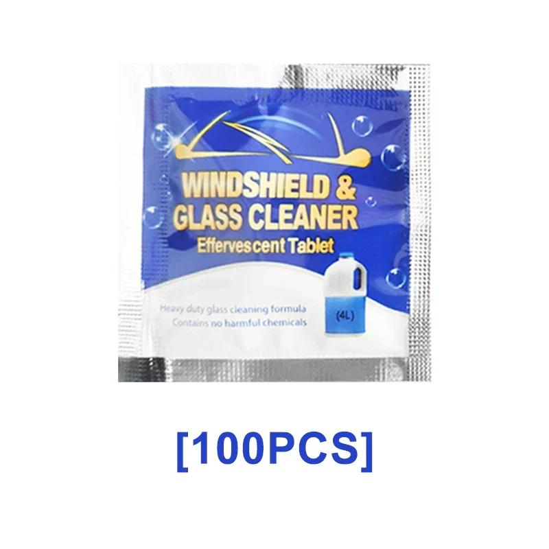100/5pc Solid Cleaner Car Windshield Washer Fluid Concentrated Effervescen Tablets for Car Room Kitchen Window Glass Cleaning