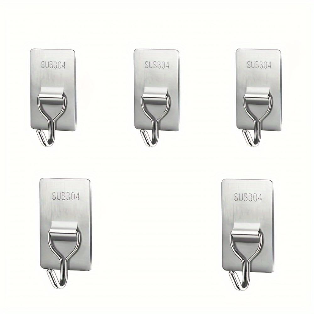 

1/5/10 шт. Крепкий клейкий крючок из нержавеющей стали, водонепроницаемый, не прокалывающий настенный крючок, подходит для гостиной, кухни, крючок для хранения за дверью 5pcs