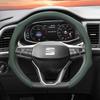 Suitable for Seat Perforated Leather Steering Wheel Cover, Non-Slip, Sweat-Absorbent, Breathable, Integrated Snap-On Protective Cover for Ibiza, Arona
