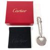 Cartier Heart Logo Bag Charm Key Chain Key Holder Metal Silver