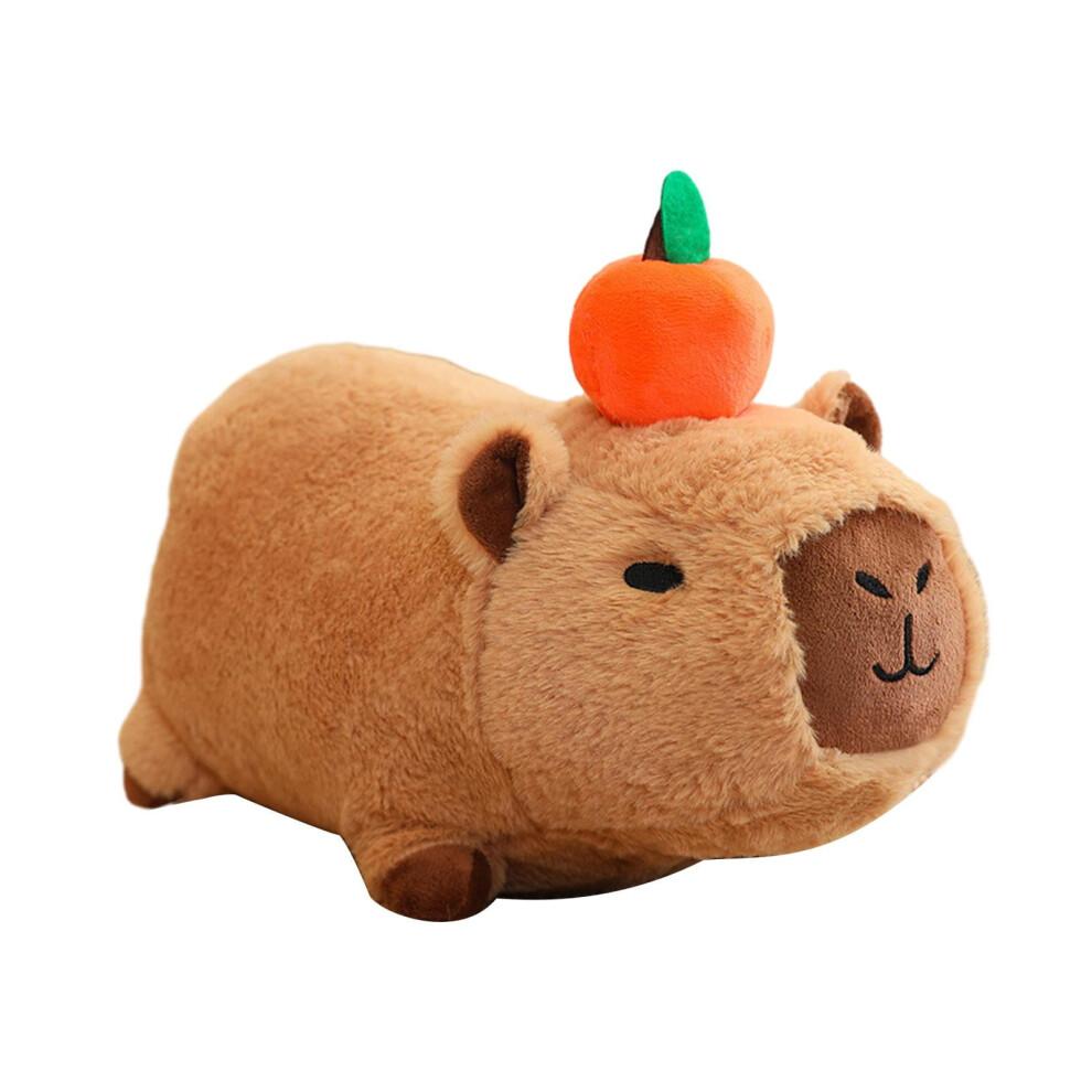 Soft Toy Plush Figure Toy Capybara with Sound Comfortable Couch Unique Bedroom Cute Capybara Stuffed Animal for Family Gifts Lying down 20cm