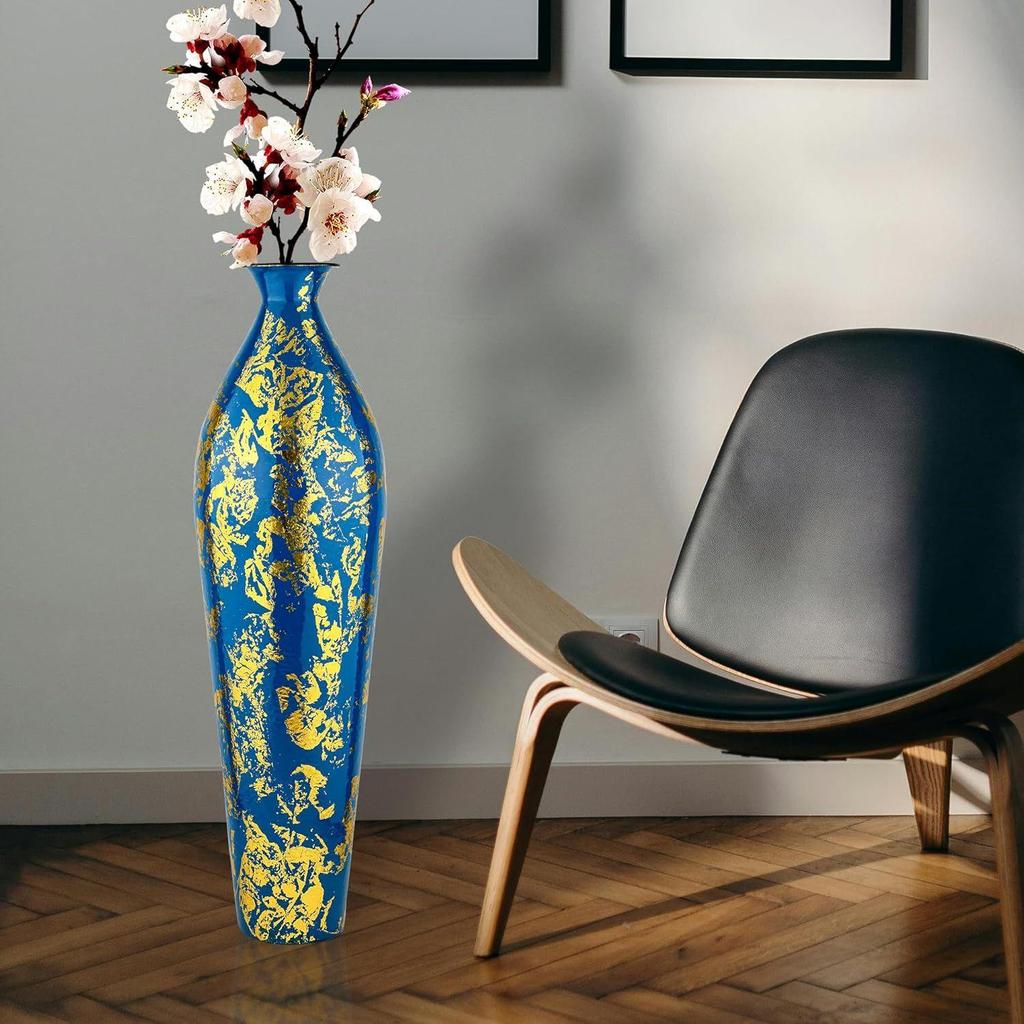 24 inches Metal Flower Vase for Home Decor Office Living Room Corner Decoration