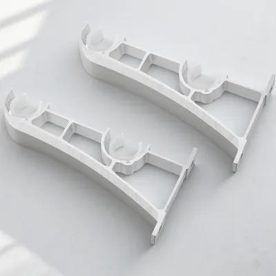 

2Pcs Curtain Rod Bracket Aluminum Alloy Heavy Duty Double Curtain Rod Holder Hooks Easy Install Secure for Living Room Bedroom other