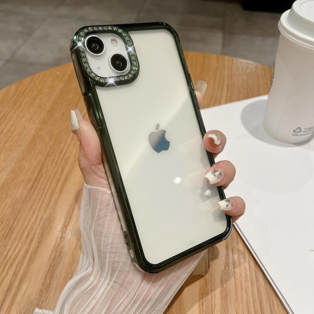 Suitable for IPhone15, Gradient Glitter Phone Case 14pro, Lens Glitter, Apple 13 Electroplated Anti-drop Protective Case