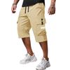 Men's Casual Loose Fit Cargo Shorts with Elastic Waistband and Multi-Pockets Comfortable Summer Wear for Outdoor Activities