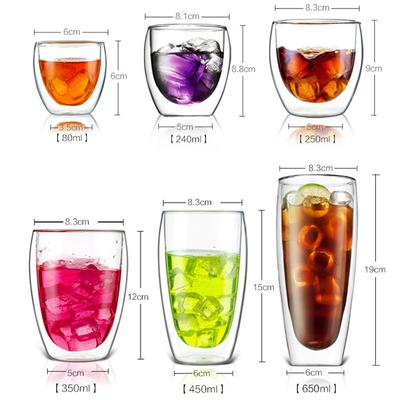 Tazza esplosione vetro trasparente a doppio strato per uso domestico grande capacità resistente alle alte temperature ispessito di alto valore tazza per acqua