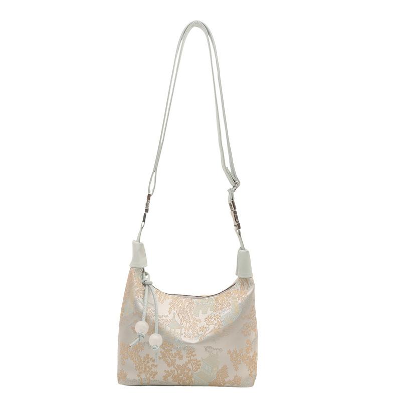 Retro Bag Women's New Jacquard Handbag Fashionable and Simple Shoulder Messenger Bag