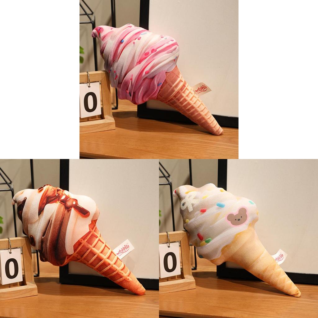 Plüsch-Erdbeereis-Kissen mit weichem Kurzflor für Kinder und als Geschenk
