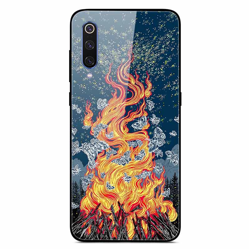 For Xiaomi Mi A3 Cases Luxury Tempered Glass Space Phone Covers for Xiaomi MI 9 Lite Case 9lite MiA3 Hard Back Shell Protective