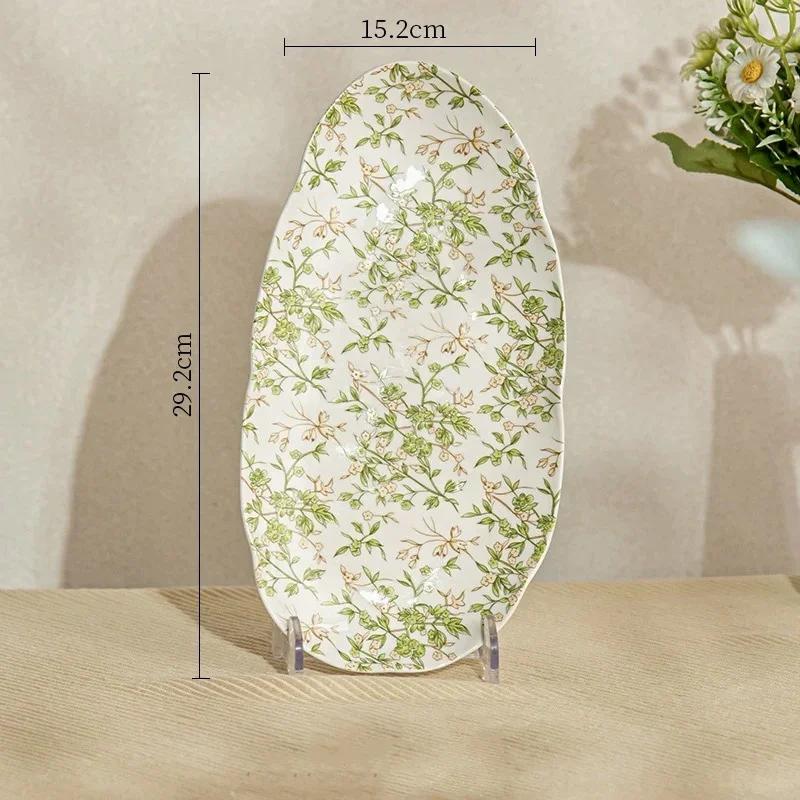 Kreativní nepravidelné jídelní talíře ve francouzském stylu, nádherné květiny, keramický talíř, odpolední čaj, ovocný dezertní talíř, unikátní stolní nádobí