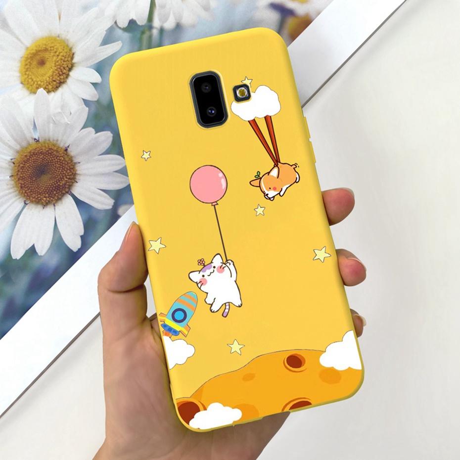 Handyhülle für Samsung Galaxy J6 Plus 2018 Niedliches Tier Cartoon Süßigkeitenfarbe Weiches Silikon TPU Hülle für Samsung J6 J 6 J6Plus