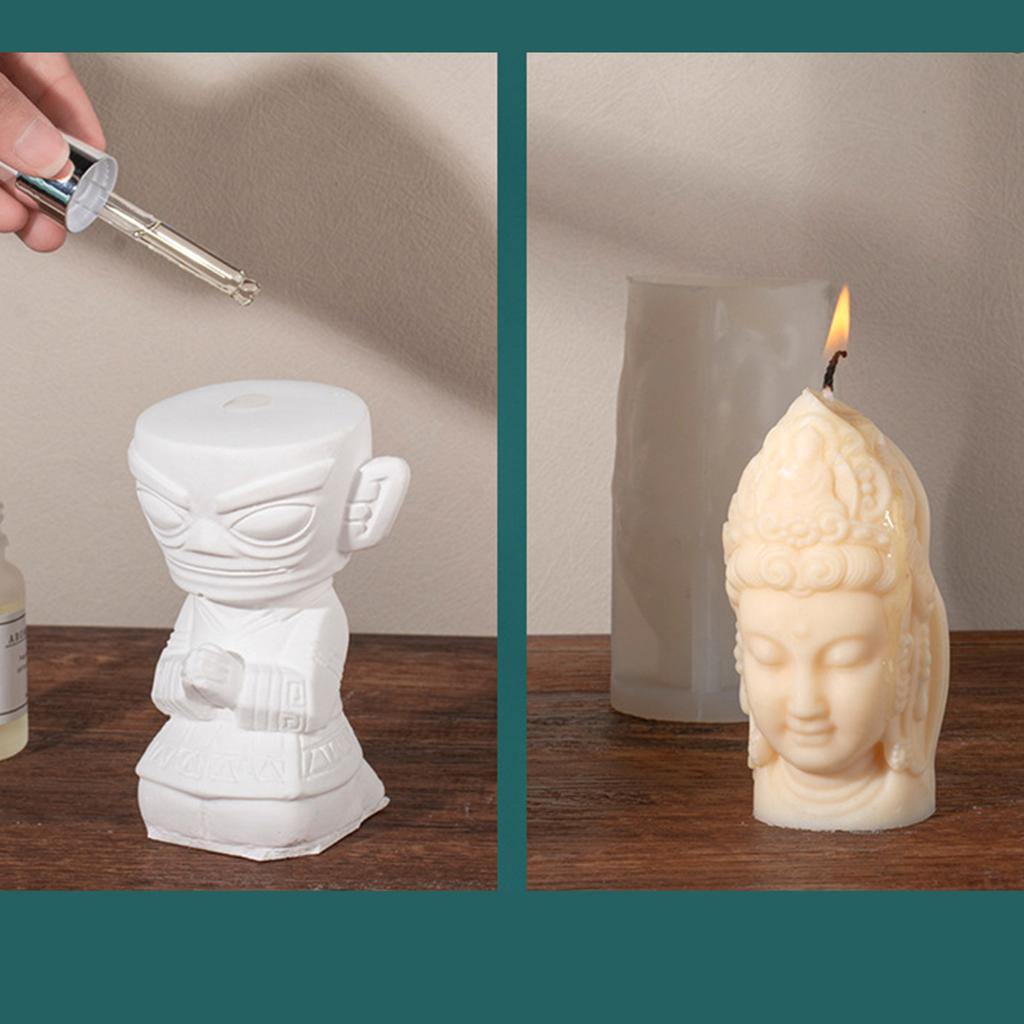 Guanyin Candle Silicone Mould Non-Stick Soap Plaster Craft DIY Home Decorations Resin Molds Tool for Aromatherapy