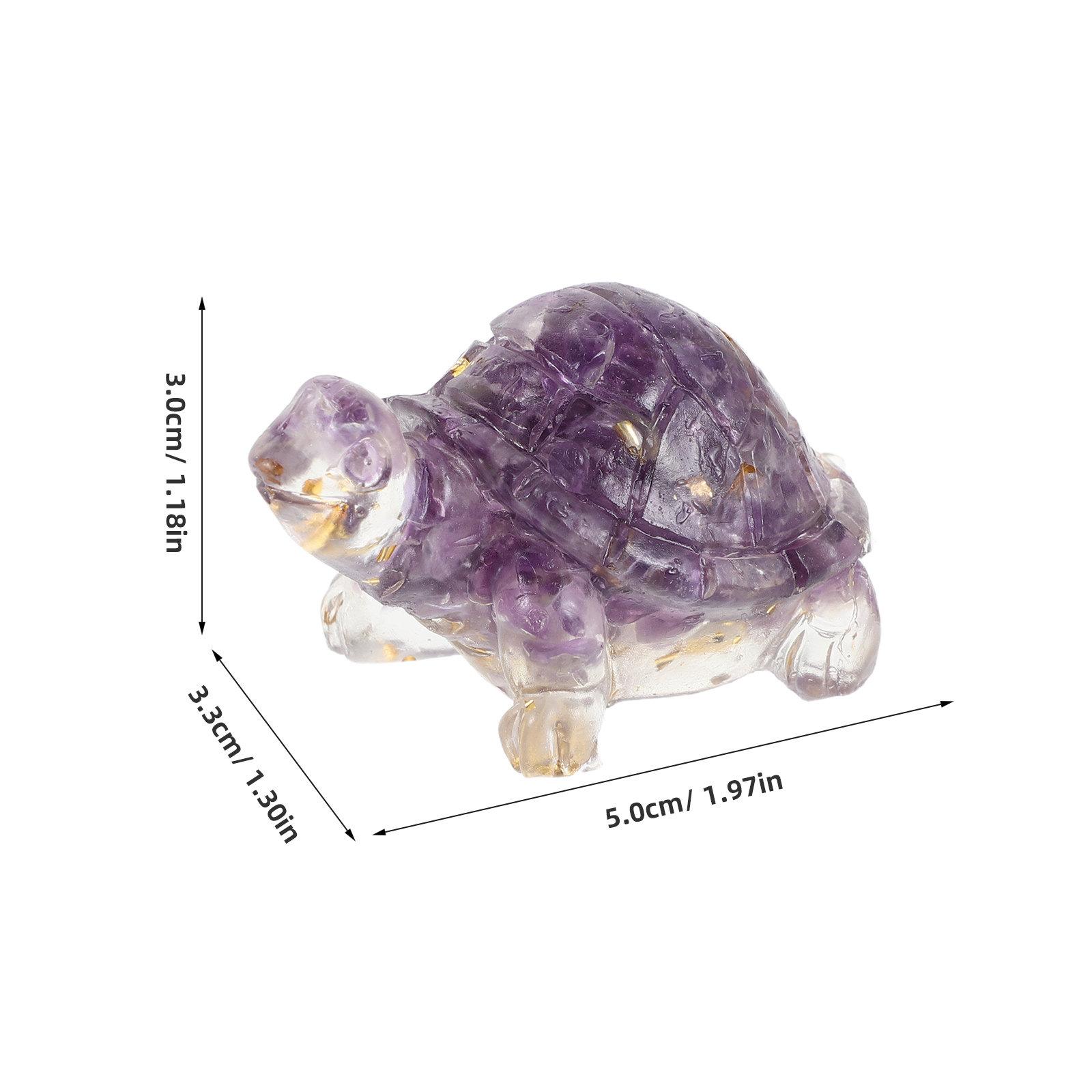 Crystal Turtle Sculpture Mini Stone Crystal Decorative Desk Ornament Office Feng Shui Turtle Statue Tortoise Figure фиолетовый