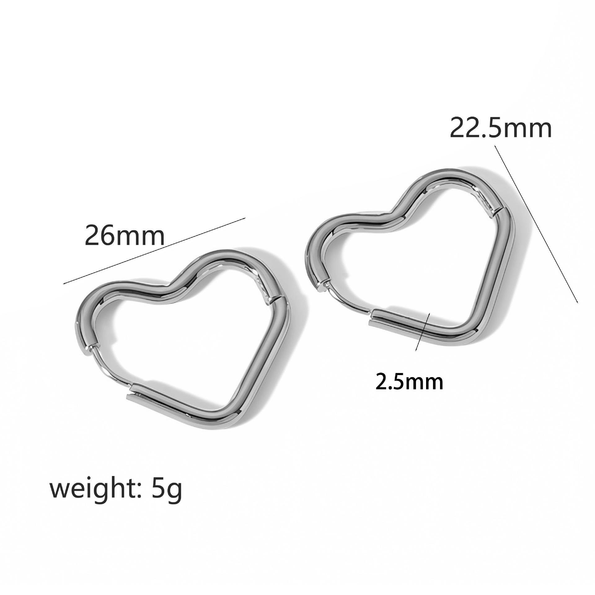 

Нішева мода прості сережки-сердечка золото 18 карат нержавіюча сталь ручне полірування геометричні сережки високий сенс жінки