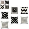 Elegant Black White Geometric Waves Cushion Cover For Home Bed Decoration