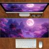XXL Sakura Herní podložka pod myš Červený měsíc Design Protiskluzová gumová Prošitý okraj HD Stolní podložka pod klávesnici pro PC a notebook Stolní příslušenství