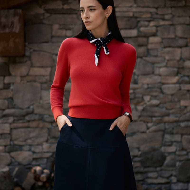 THE KNIT COMPANY Balthur Wool Dot Scarf [Eclipse Navy]