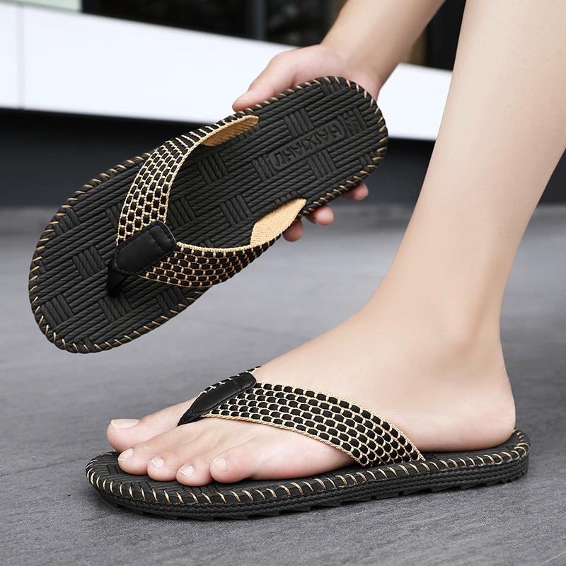 Summer Slippers Men Flip Flops Beach Sandals Non-Slip Casual Flat Shoes 2024 Slippers Indoor House Shoes For Men Outdoor Slides