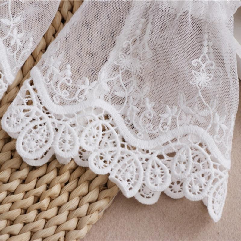 Elegant White Floral Lace Fake Cuffs For Women Stylish Hand Sleeve Cosplay Accessories Perfect For Parties And Weddings