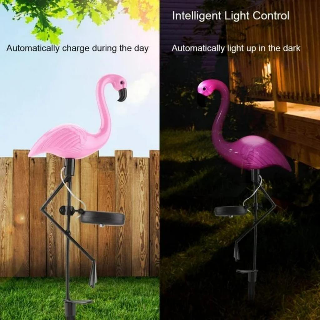 1pc Solar Power Lawn Light Flamingo Shape Outdoor Garden Waterproof Landscape Lamp Best Gift For Home Yard Garden Decoration
