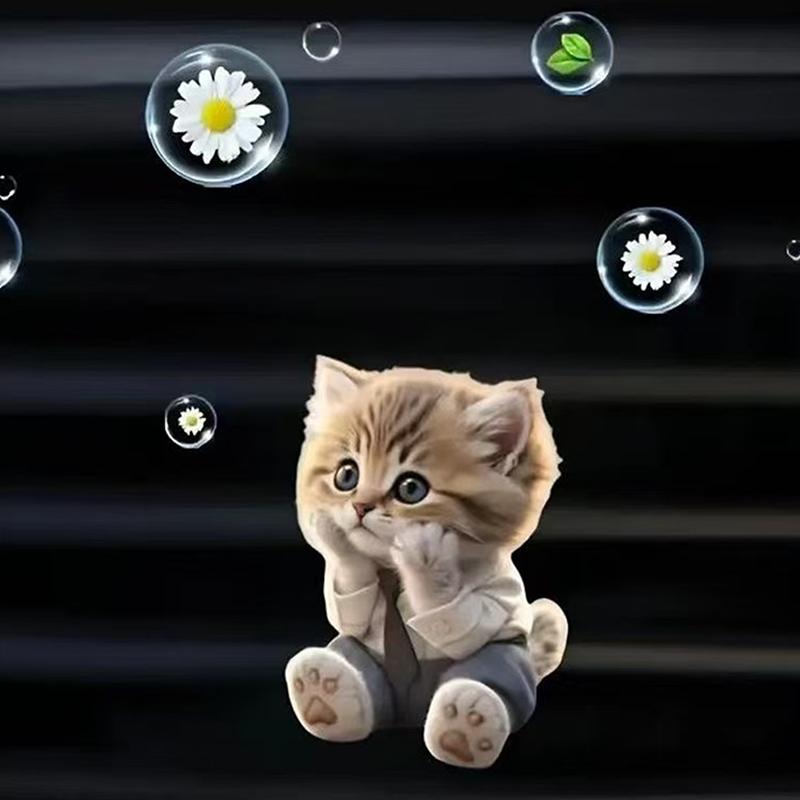 1Pc Hoodie Kitten Finished Ventilating Clip Car Decoration Aromatreatment Acrylic Accessories
