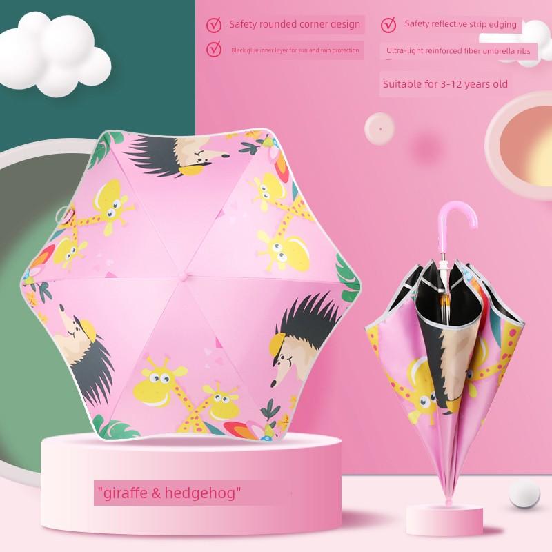 Safe and Cute Cartoon Children's Umbrella Primary School Kindergarten Sunny and Rainy Dual-Use Boy and Girl Baby School Dedicated Umbrella