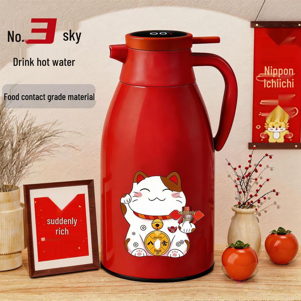 Large Capacity 2L Insulated Water Bottle with Digital Display - Portable and Ideal for Hot or Cold Beverages.