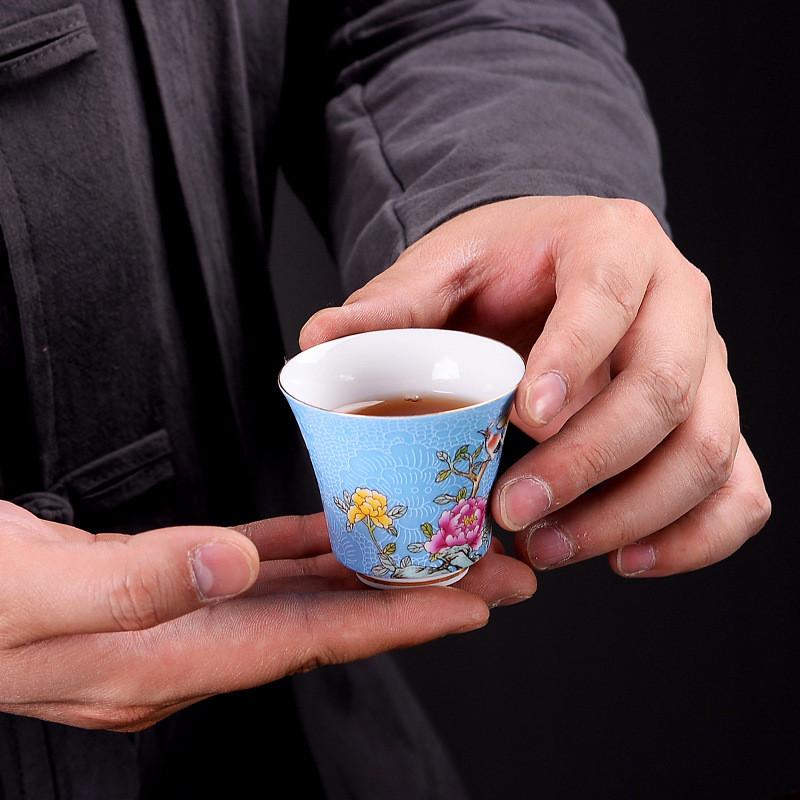 6Pcs Blue and White Ceramic Kung Fu Tea Cup Set Porcelain Afternoon Teacup Espresso Cups Japanese Pottery Tea Bowl Coffee Cup