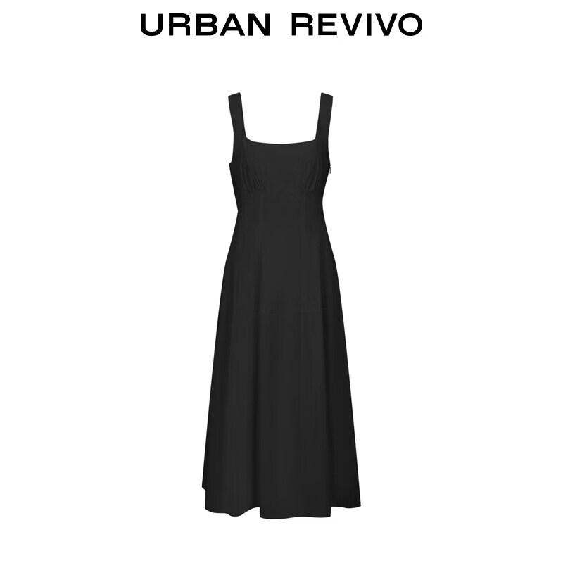 UR 2026 Summer Shirred Square Neck Dress
