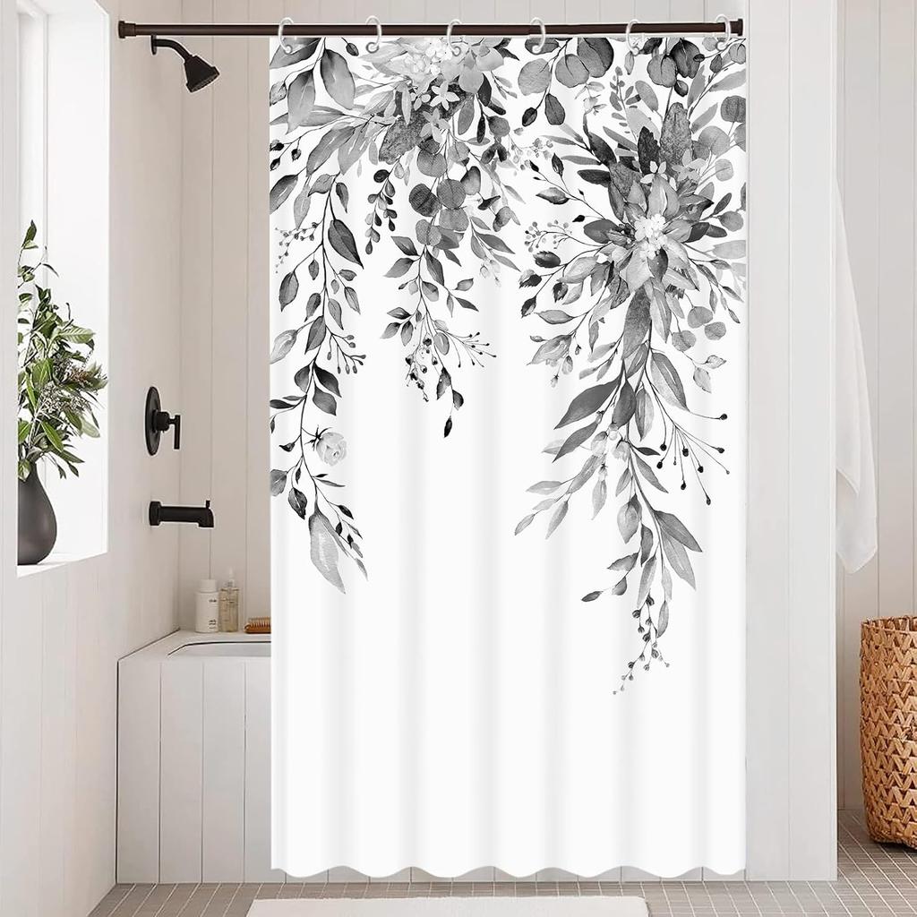 Extra Long Geometric Shower Curtain Mid Century Modern Shower Curtains For Bathroom Abstract Yellow Black White Waterproof