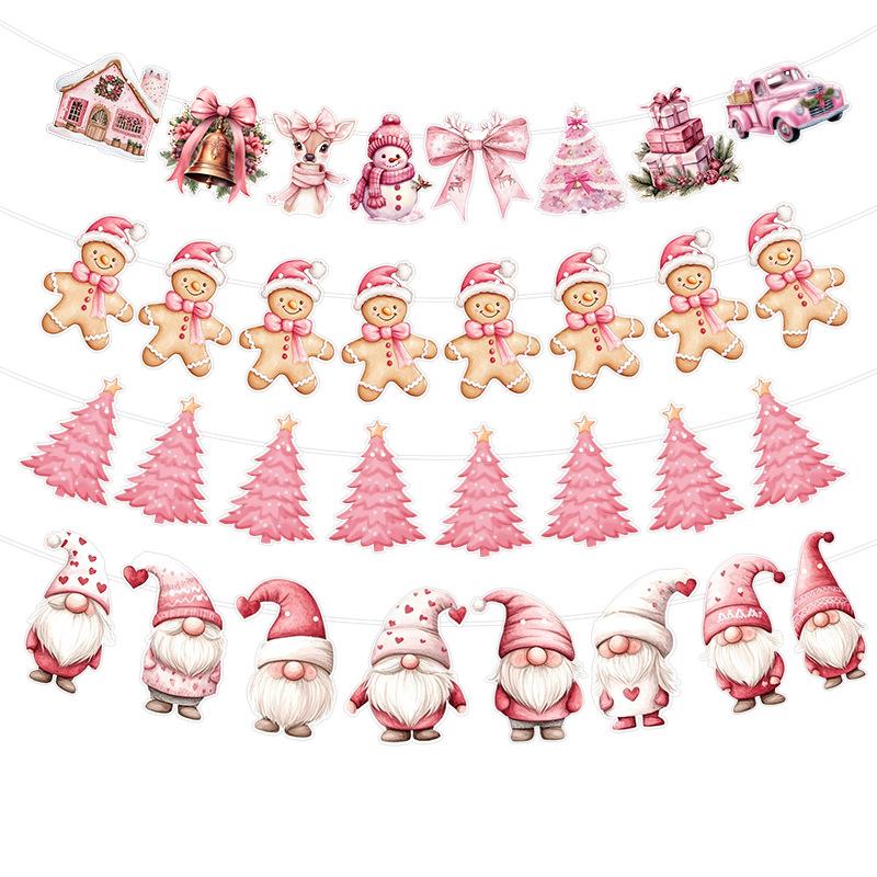 Pink Honeycomb Christmas Party Table Decorations Set