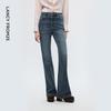 Langzi Retro High-Waist Flared Cotton Jeans