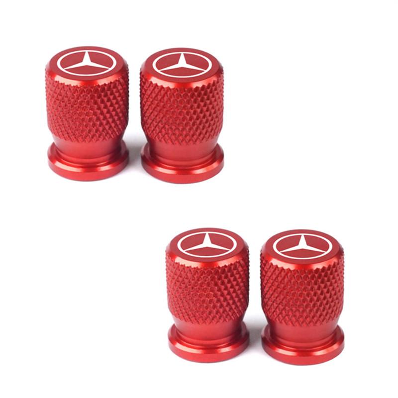 GLC GLB 4pcs Car Wheel Tire Valve Caps Aluminum Airtight Covers for Mercedes Benz B/C/E/S Class A Class C200L GLC GLK New CLA G