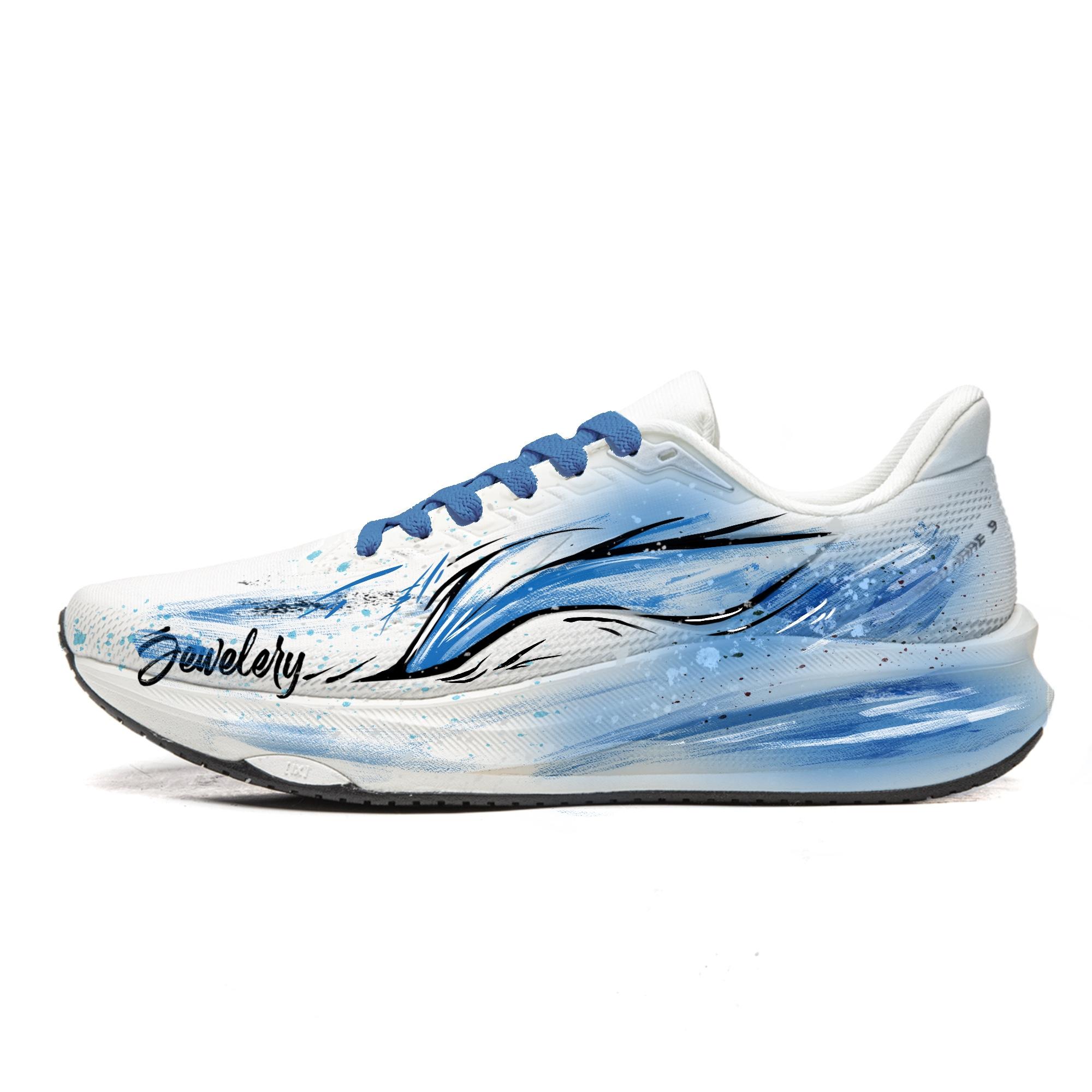 

Li Ning Red Hare 9 Jacquard Breathable Rebound Low top TUFF RB Rubber Outsole Running Shoes Women s Blue White ARPW004-8(Team60-) 39