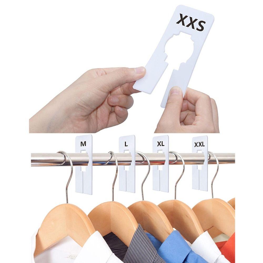 8Pcs Round/Square Closet Hanger Dividers Garment Tags Clothing Size Marking Ring  Home