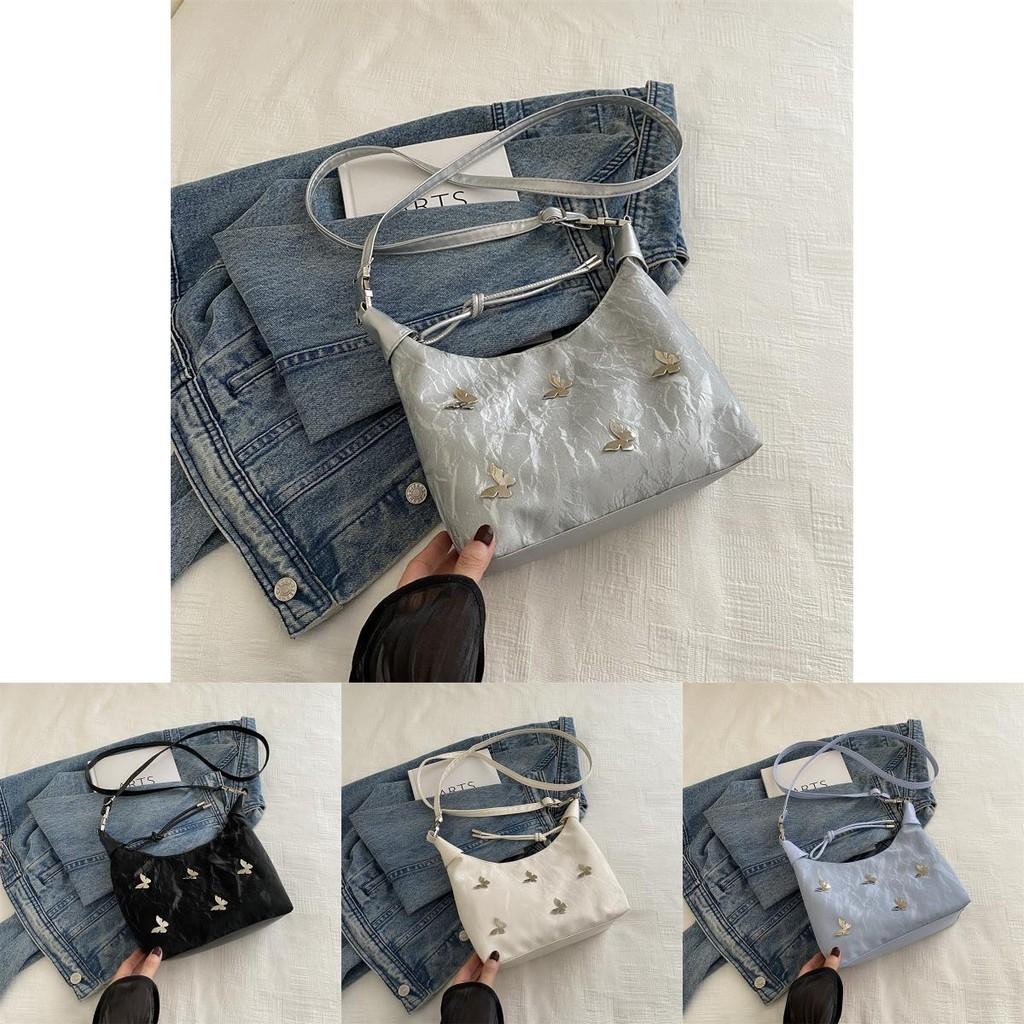 Chic Pu Tote Bag For Women In Black White Blue And Silver Perfect For Commuting