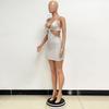 Women's Summer Dress Seaside Holiday Beach Dress Sleeveless Sequin Halter Dress