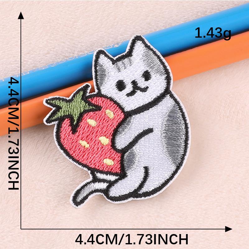 Original Embroidery Sticker Embroidery Label Clothing Accessories Cartoon Cat Animal Badge DIY Patch Cloth Sticker