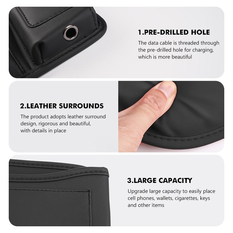 AAABT1 For Skoda Car Seat Gap Slit Organizer Leather Seat Crevice Storage Box Accessories Fabia Kamiq Superb Scala Enyaq-iV MK3 VisionS