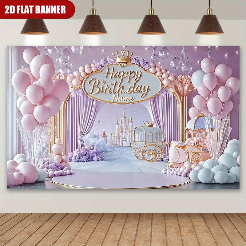 Individuelles 2D-Flachbanner - 1 Stück personalisierter individueller Name Geburtstag glücklicher Hintergrund Stoffzyc