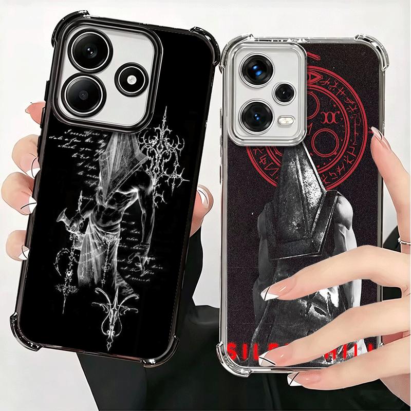 Silent Hill Horror Theme Soft Phone Case For Xiaomi Redmi Note 14 15 Pro Plus 13 12 11S 11T 5G 10 9S 9 Plating Anti-Fall Fundas