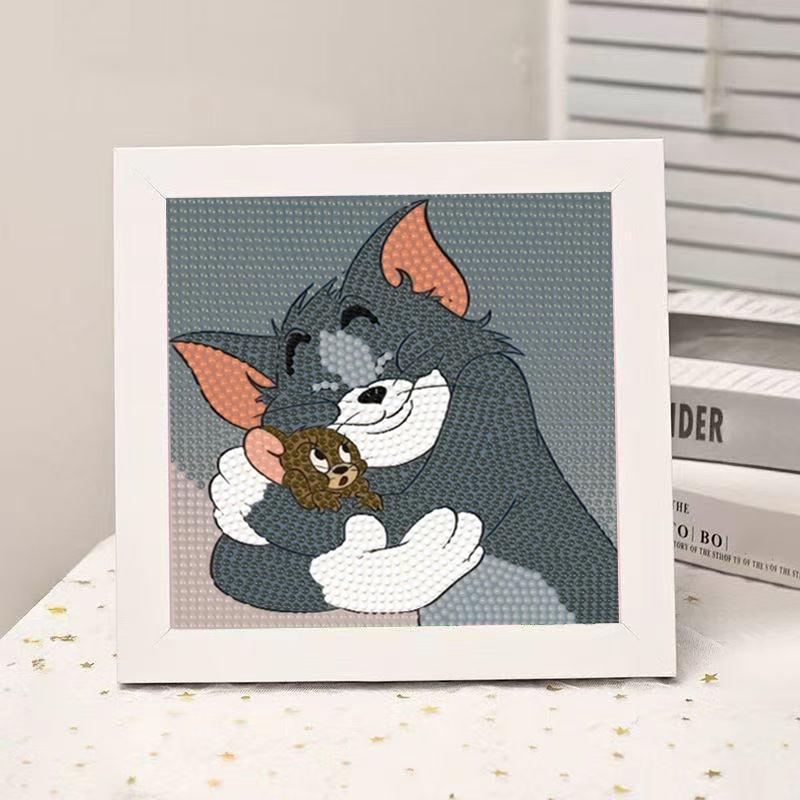 High-End Diamond Painting Diy Van Gogh Starry Sky Cat Creative Handmade Toy Table Decoration Diamond Painting With Frame