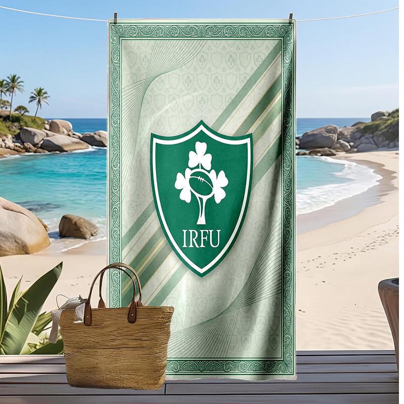 Asciugamano da Spiaggia Stampa Rugby Irlanda Morbido Portatile Asciugatura Rapida?Asciugamano Asciutto Per Piscina Vacanza Estiva Sport all'Aperto