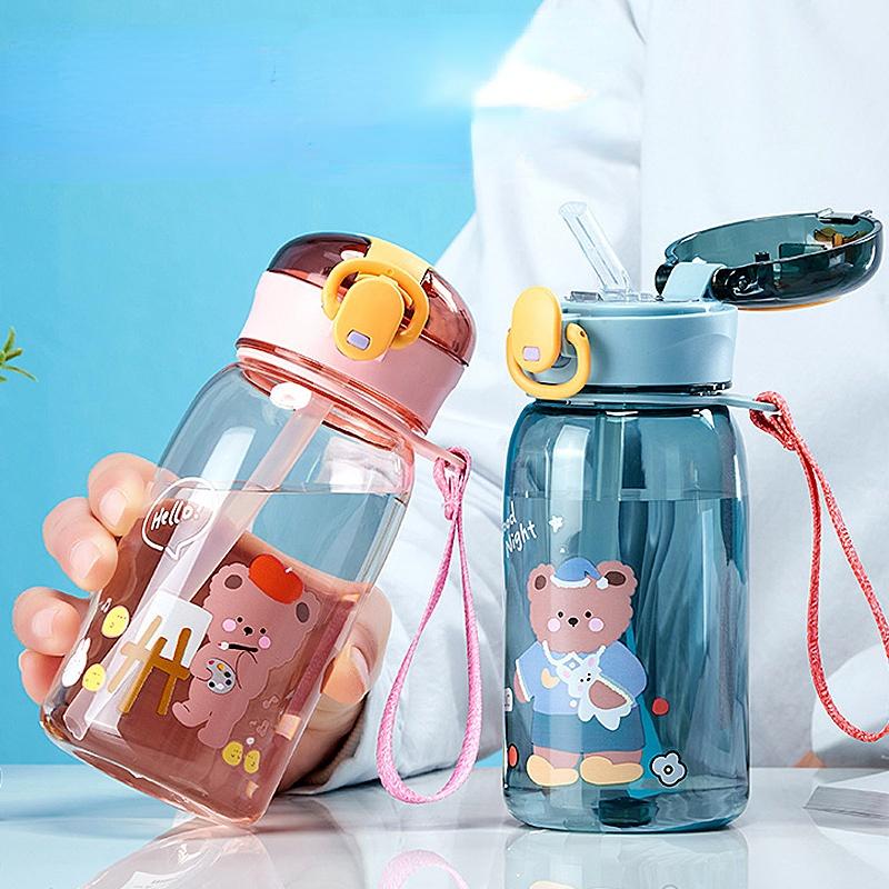 400ml Cartoon Water Bottle Leakproof Outdoor Sports Water Bottle Portable Fitness Cup Cute Cartoon Children Drinkware