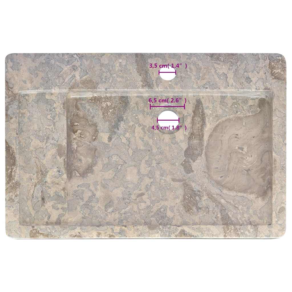 Washbasin Gray 58x39x10 Cm Marble