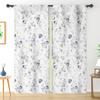 Set Of 2 Fresh Rural Style Window Curtains Floral Fragments Natural Decor Bedroom Dining Room Polyester Modern Blackout Made Treatment